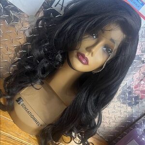 Black Long Wavy Lace Front Wig
